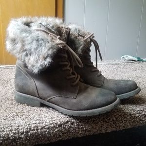 Roxy Fur Combat Boots